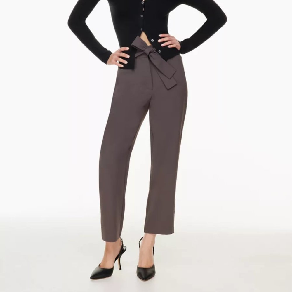 Aritzia | Wilfred | TIE-FRONT PANT | INLAND GREY | SIZE 10